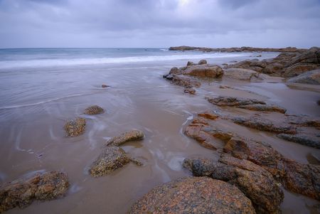 Rocks on the beachの写真素材