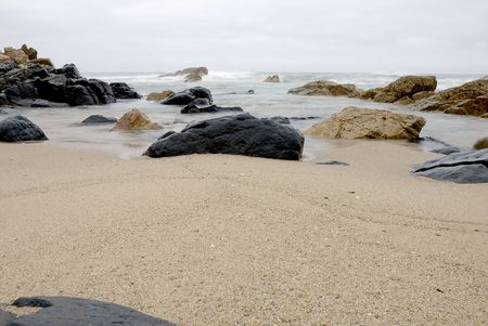 Rock on the beachの写真素材
