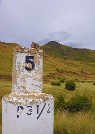 Mountain and marker 5の写真素材
