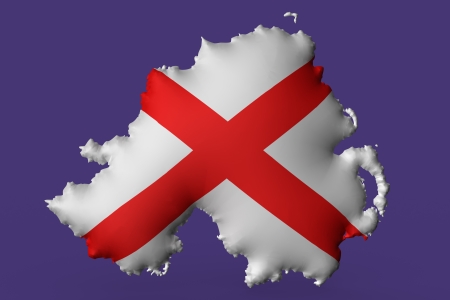 The St  Patricks Salitre supper embossed on a map of North Irelandの写真素材