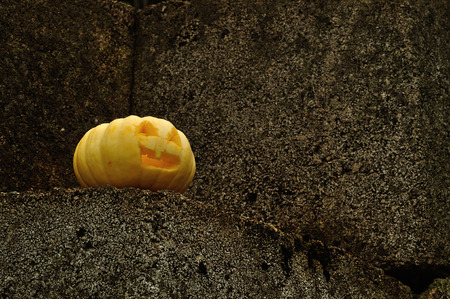 Carved pumpkin for Halloweenの写真素材