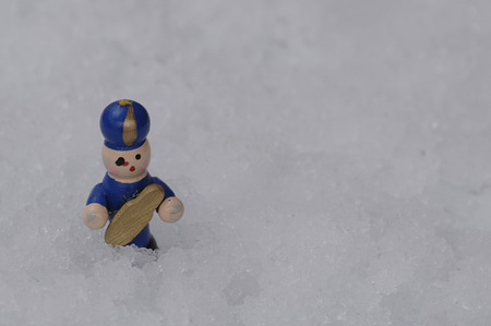 Artificial snow with a Christmas decorationの写真素材