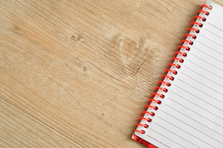 Open notebook with white lined pagesの写真素材