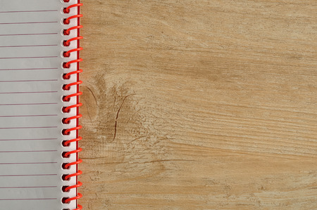 Open notebook with white lined pagesの写真素材