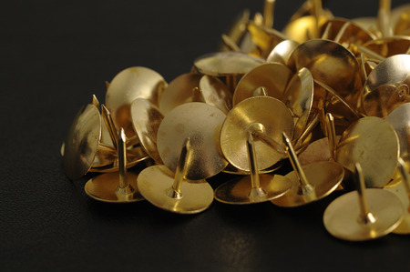 Bronze thumb tacksの写真素材