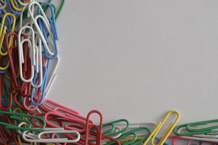 Colorful paper clipsの写真素材