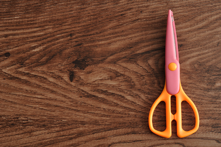 A colorful scissor that cut a zigzag patternの写真素材