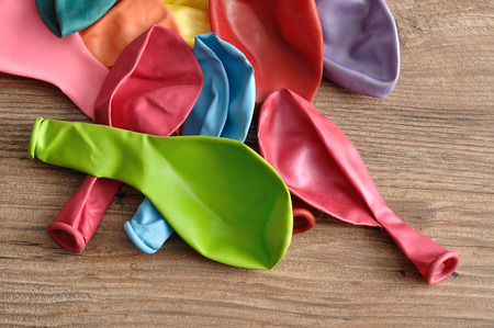 A pile of colorful balloonsの写真素材