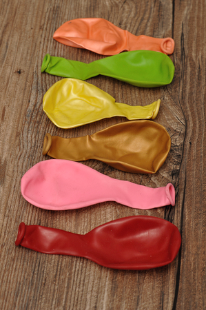 A row of colorful balloonsの写真素材