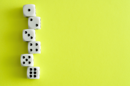 A row of dices from 1 to 6の写真素材