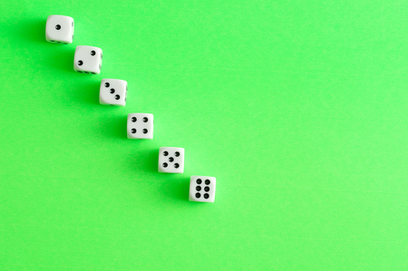 A row of dices from 1 to 6の写真素材