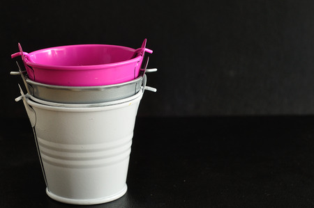 A stack of bucketsの写真素材