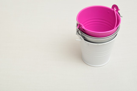 A stack of bucketsの写真素材