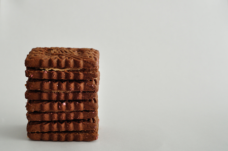 A stack of golden brown biscuits