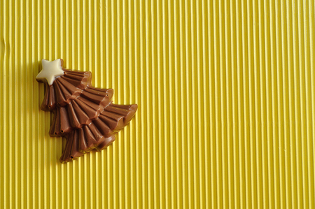 A chocolate christmas tree decorated with a white starの写真素材