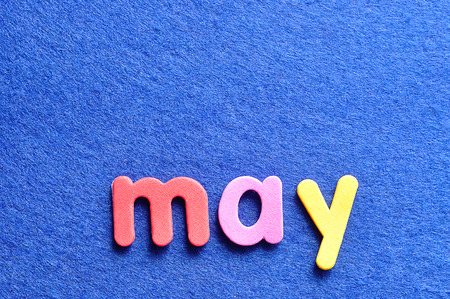 May on a blue backgroundの写真素材