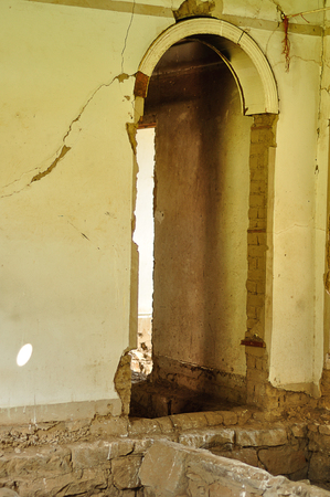 A doorway in an abandoned farmhouseの写真素材