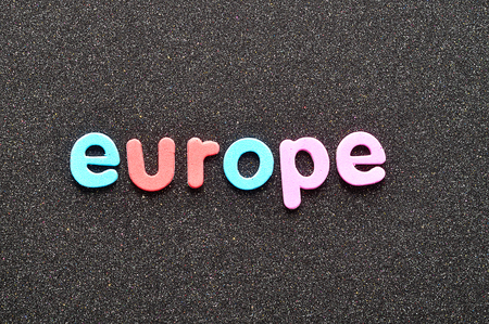 The word Europe in colorful lettersの写真素材