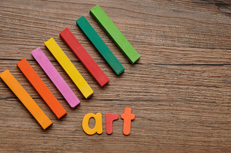 A row of pastels with the word artの写真素材