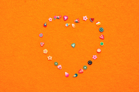 A heart made out of colorful picturesの写真素材