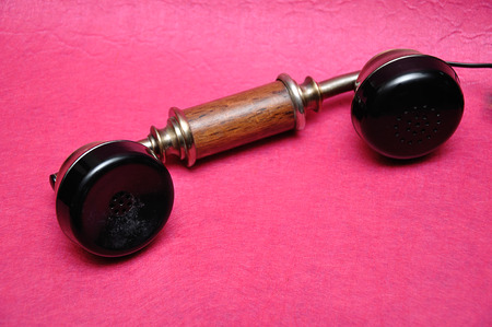 The handset for an old telephoneの写真素材