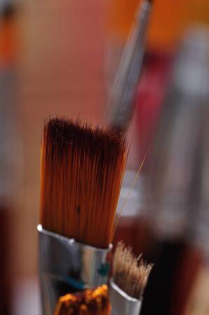 A paint brush with selective focusの写真素材