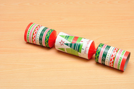 A colorful christmas crackerの写真素材