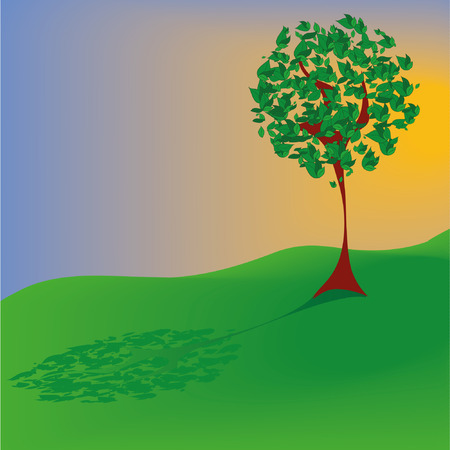  	Card with stylized vector treeのイラスト素材