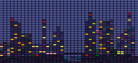 Vector night city from mosaic のイラスト素材