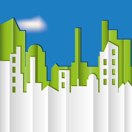 Abstract city on the sky background. EPS10のイラスト素材