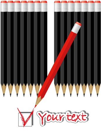 Background with black and red pencilsのイラスト素材