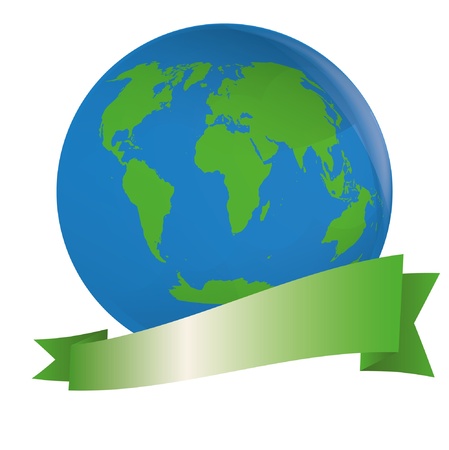 Abstract globe with green banner. EPS10 vector background.のイラスト素材
