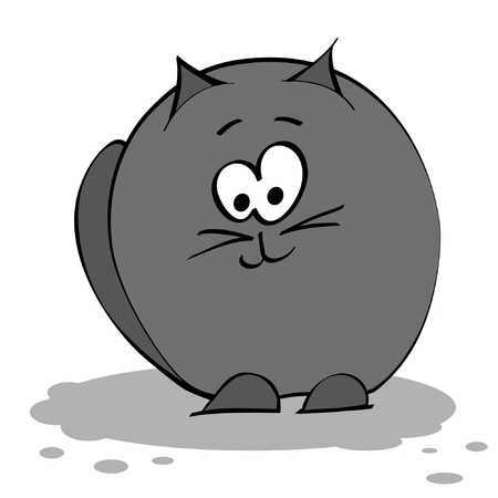 Black fat catのイラスト素材