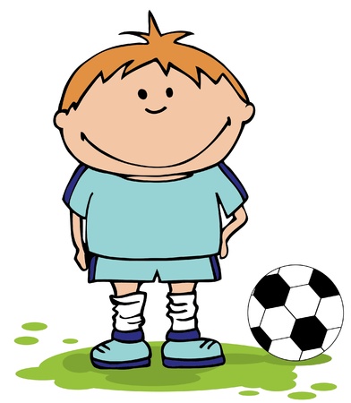 Boy playing soccer . Football Backgroundのイラスト素材