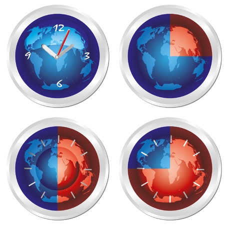 Clock set. World timeのイラスト素材