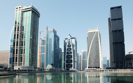 Town scape at summer. Dubai Marina.の写真素材