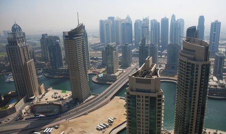 Town scape at summer. Dubai Marina.の写真素材