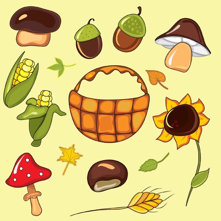 Autumn set. elements for design. のイラスト素材