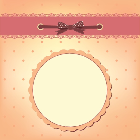 Vector greeting card with bow. Space for your text or picture.のイラスト素材