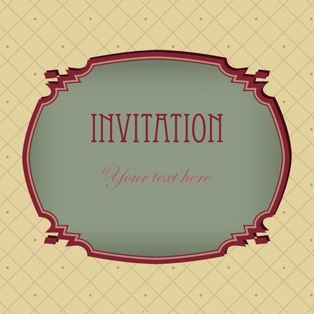 Ilustración de Vector vintage  invitation grunge card. Space for your text or picture. - Imagen libre de derechos