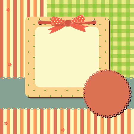 greeting frame  with stripes and polka dots.Space for your text or pictureのイラスト素材