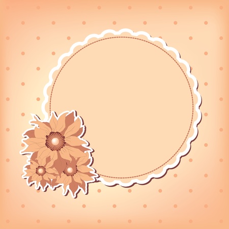 greeting card with flower. Space for your text or picture.のイラスト素材