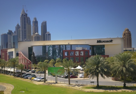 DUBAI, UAE -  MARCH 08: Microsoft office building in Dubai on March 08, 2012. The Dubai office Microsoft Gulf  LLC acts as a regional office for: United Arab Emirates, Bahrain, Qatar, Oman, Kuwait, Yemen. のeditorial素材