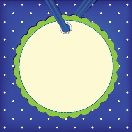 Vector greeting card with frame and polka dots background. Space for your text or picture. のイラスト素材