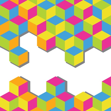 Abstract vector background. Colorful  cubes mosaic with white space for text. のイラスト素材