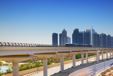 Dubai city. Metro. Panoramic viewの写真素材