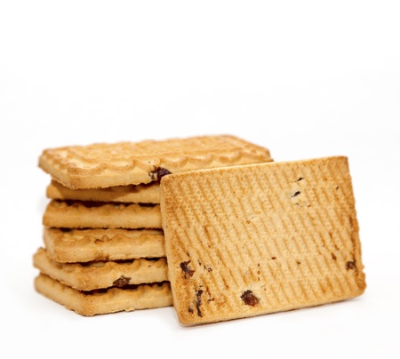 Pile of cookies over white backgroundの写真素材