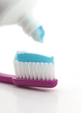 Tooth brush with pasteの写真素材