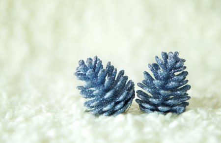Blue christmas cone , element for decorationの写真素材