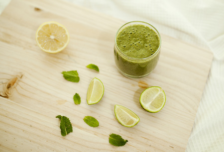 Spinach smoothie. Healthy fresh coctailの写真素材